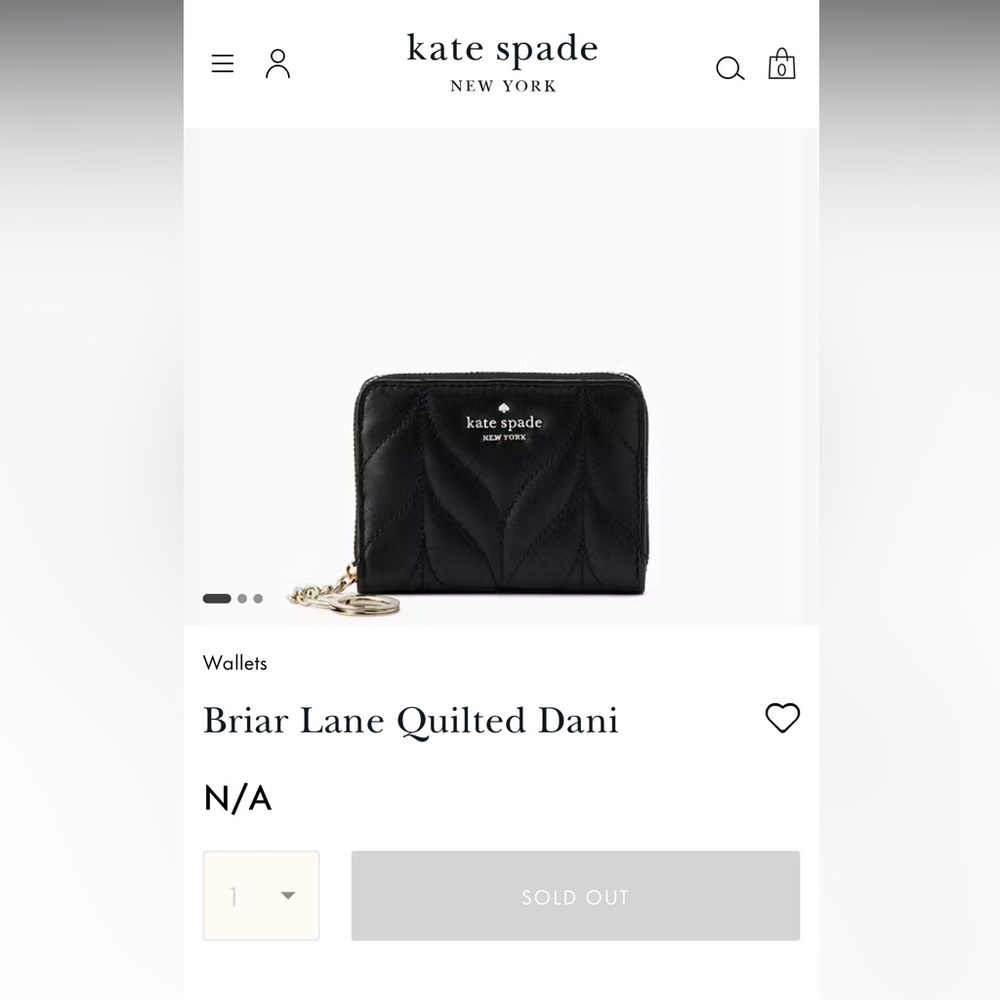 NWOT or box

Briar Lane Dani Kate Spade Black Quilted Wallet